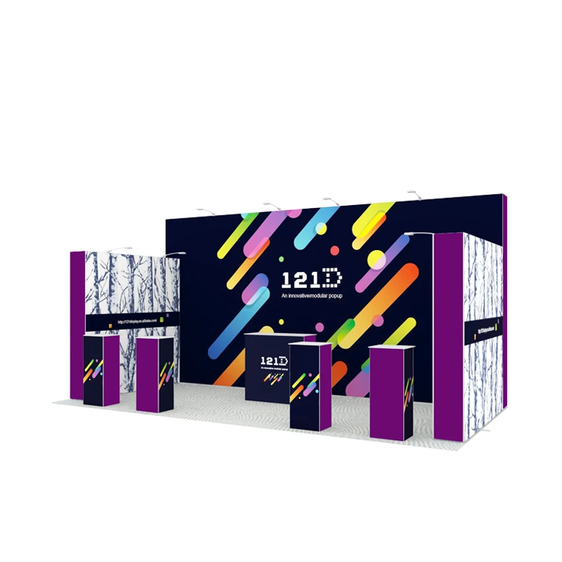 10 x 20 Fuß wiederverwendbares modulares Pop-up-Display aus Aluminium für Ausstellungsständer, 3 x 3 Pop-up-Hintergrund, tragbares Pop-up-Display