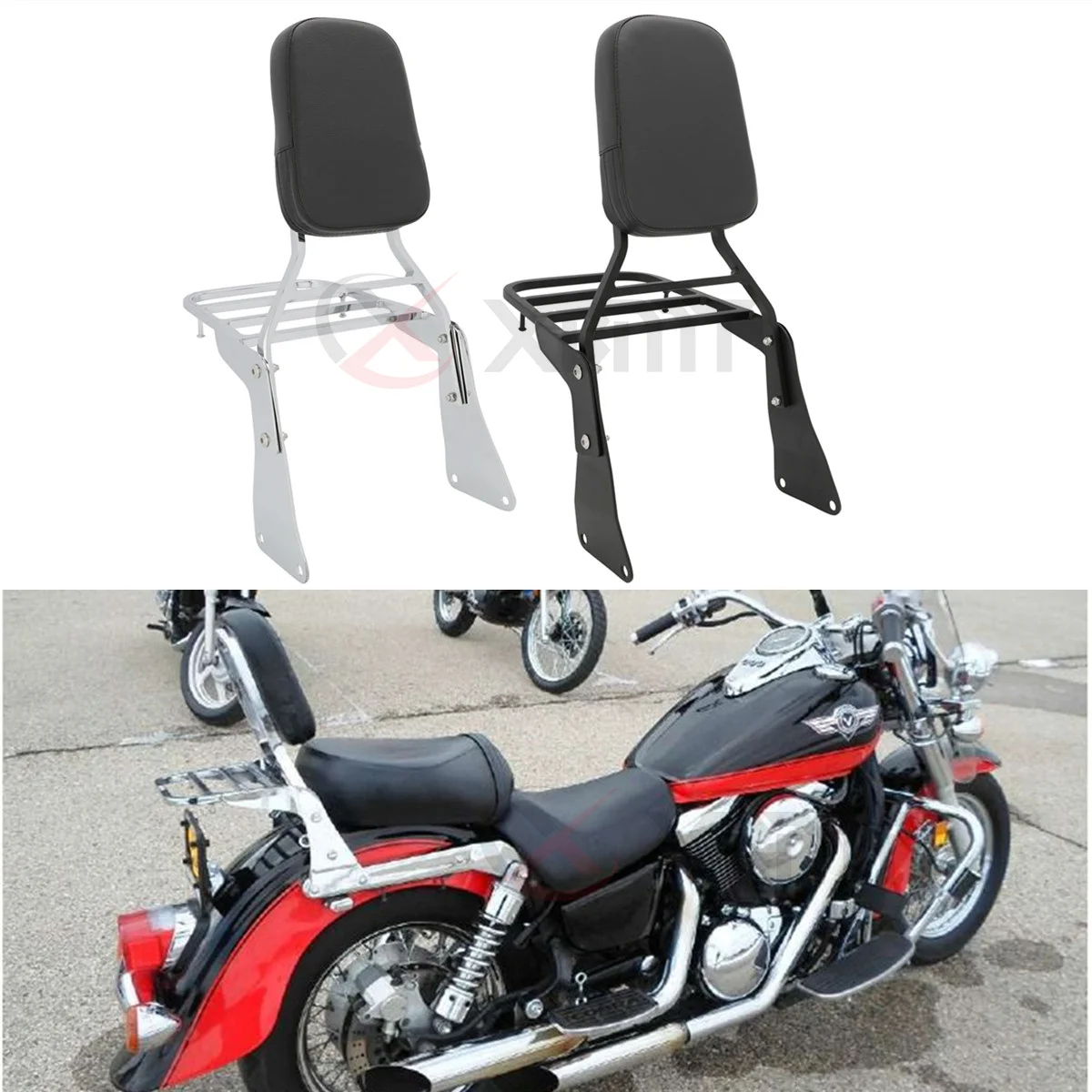 Motorcycle Backrest Sissy Bar Luggage Rack For Kawasaki Vulcan 1500 VN1500 Classic 1986-2013