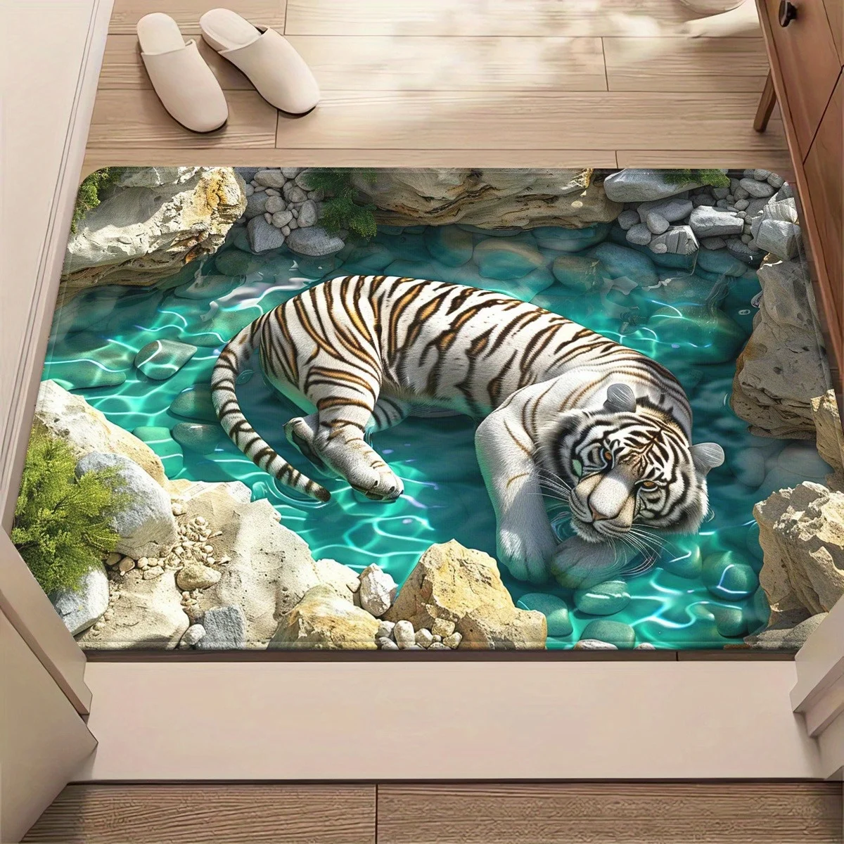 Stunning Realistic Tiger Wildlife Print Doormat Outdoor Indoor Entrance Mat Jungle Home Decor Welcome Rug