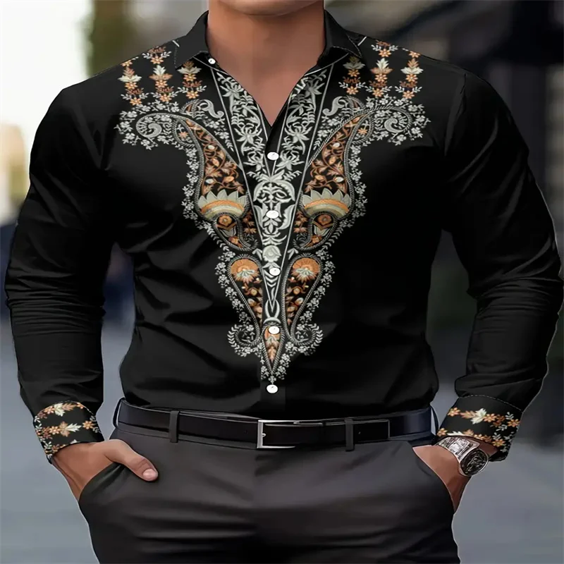 European and American men's black casual shirt with red striped cuffs - machine washable, solid color background, non stretchabl