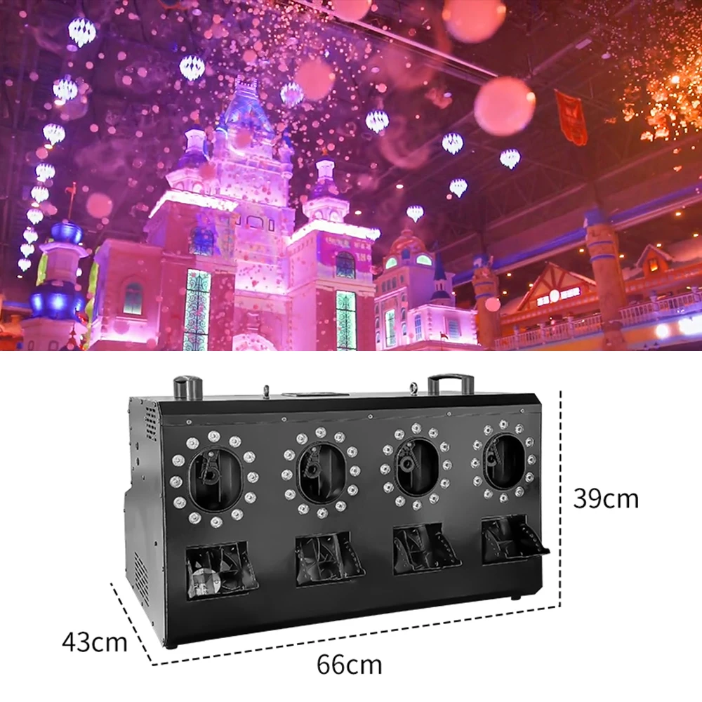 Máquina de burbujas de humo LED de 3000W, máquina de burbujas de efecto especial para escenario de Control DMX 512 para fiesta de boda de cuatro orificios para DJ DISCO Bar