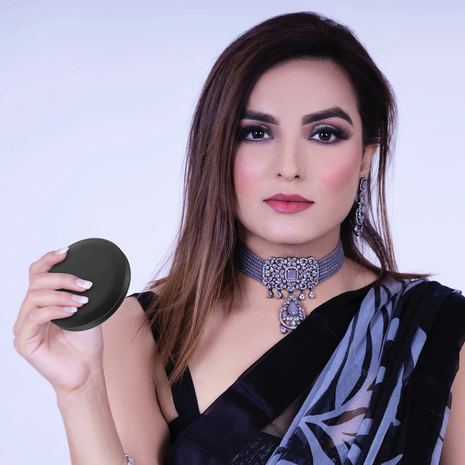 

10X Magnifying Pocket Mirror Double Sided Mini Compact Mirror with Flip Lid Design Ideal for Travel Makeup Touch Ups on The Go