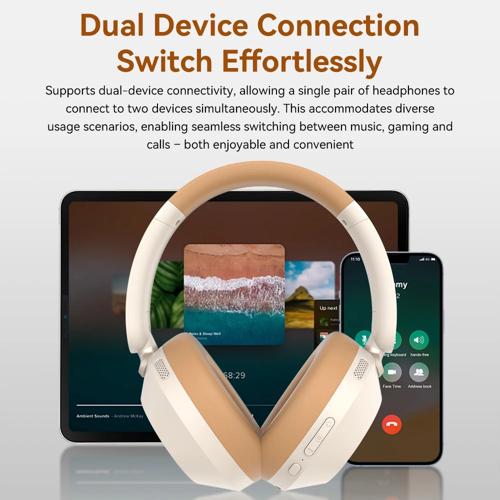 C808 Hi-Fi Surround Sound Multi-Platform ANC Headset with Advanced Voice Clarity Wireless for PC Gaming and Mobile Conferencing