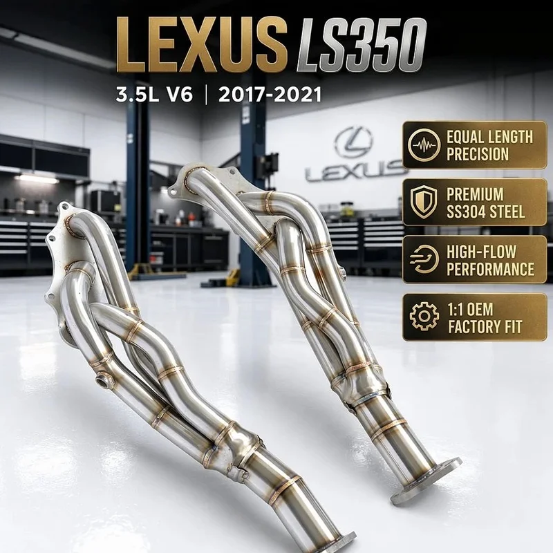 Custom Exhaust Manifold Headers for Lexus LS350 3.5L V6 2017-2021 SS304 Performance Equal Length Exhaust Pipes 1:1 OEM Fitment
