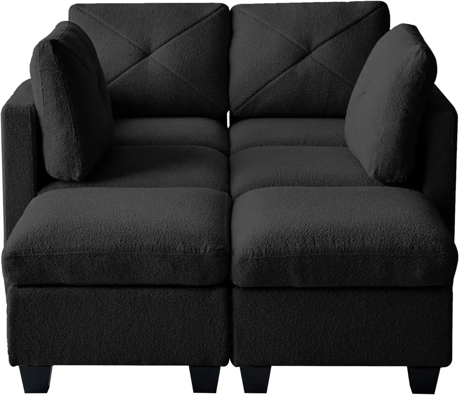 Boucle-sofá Modular Convertible en forma de U para sala de estar, mueble grande de tela, 6 asientos