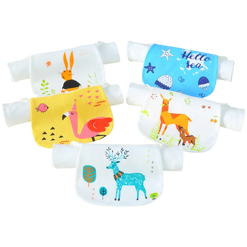 1pc 19X27cm New Soft Baby Sweat-absorbent Towel Bibs Baby Cartoon Cotton Gauze Kindergarten Baby Pad Back Towel