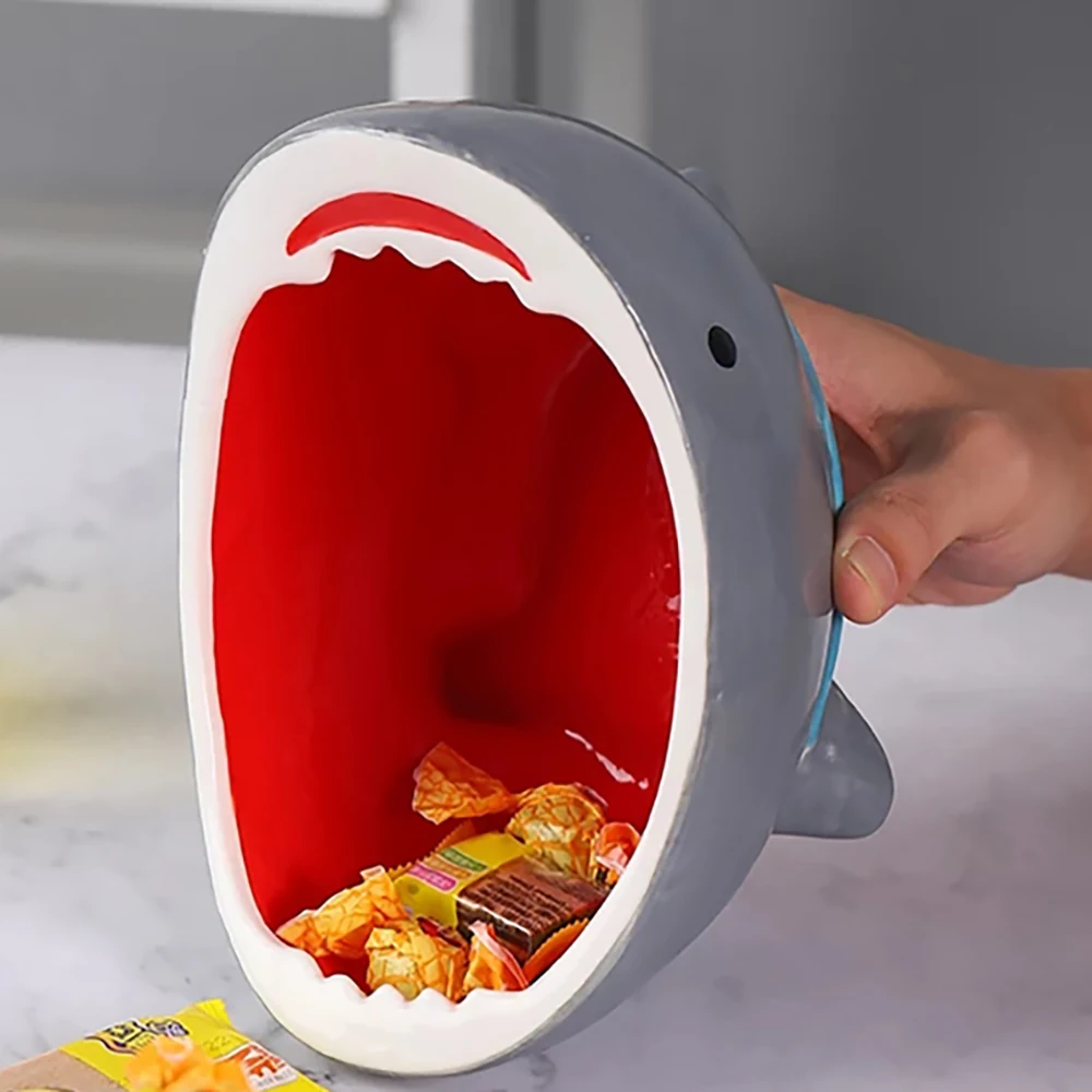 Cute Shark Attack Bowl Cereal Candy Bowl Ceramic Bowl Cartoon Fruit Food Snack Storage Box Bowl for Household