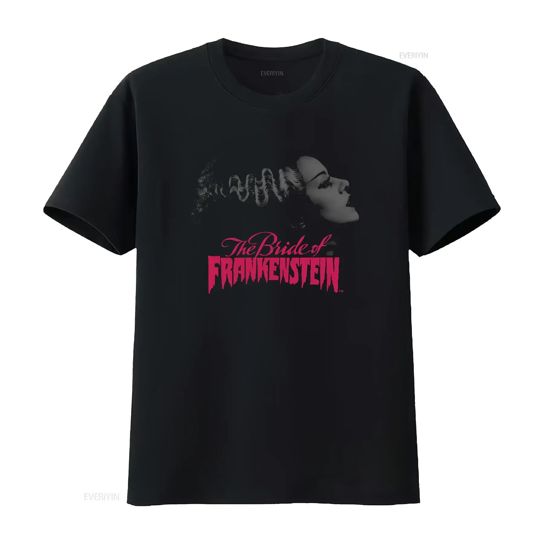 Official Universal Monsters Bride Of Frankenstein Greyscale T Shirt Black vintage Washed Comfortable Breathable Stylish fashion