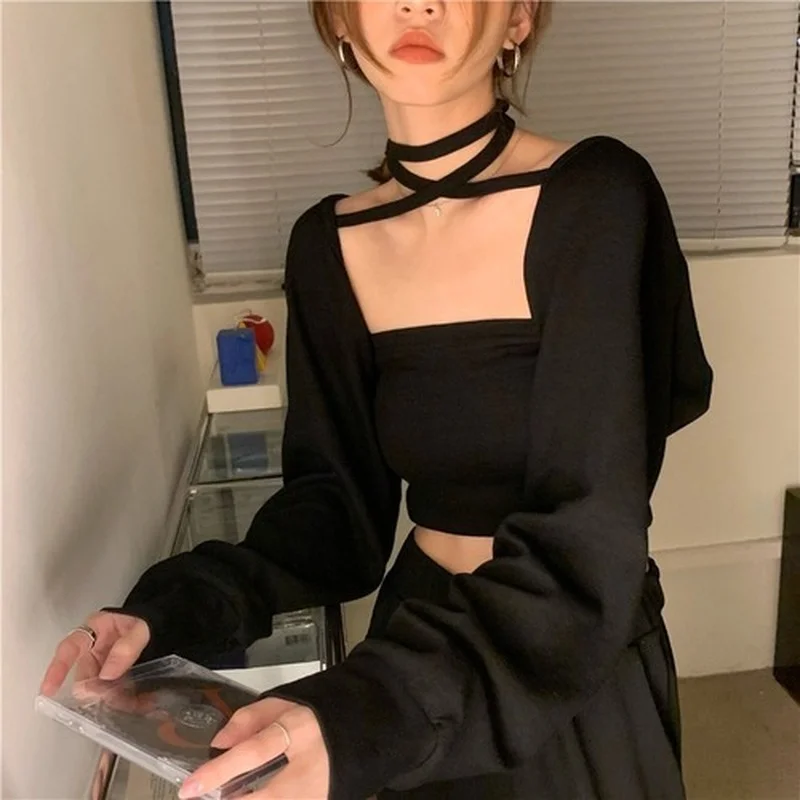 Women Fashion Sexy Casual T-shirts Two-piece Suit 2024 New Summer Women's Thin Shawl Top Tube Tops All-match Long Sleeve Tees