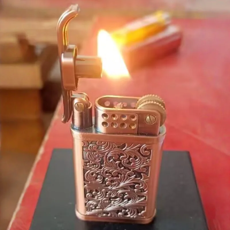 Sand Wheel Open Flame Lighter Classic American Vintage Oil Lighter Old Smoking Lighter Accessories For Friends