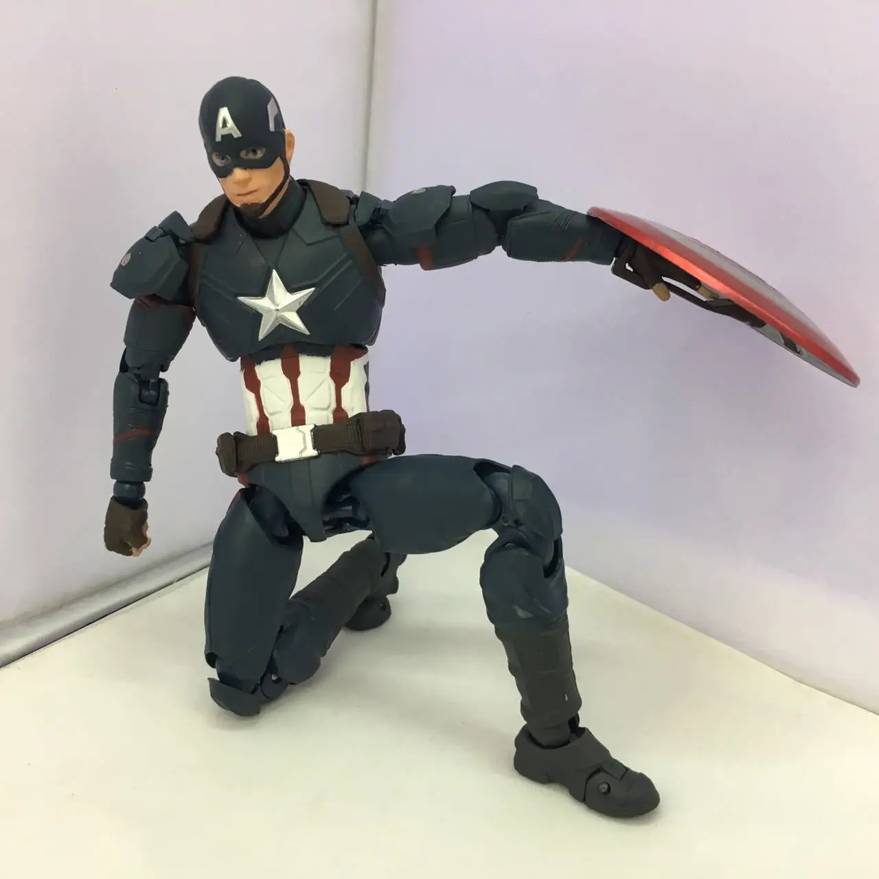 SHF Marvel Avengers 4 Captain America 3  PVC Action Figure Collection Statue Model Toy New Year\'s Christmas Gift 15cm