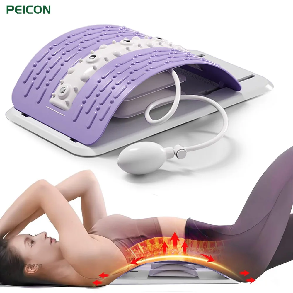 

Растяжитель спины, расслабление мышц, многоуровневый регулируемый массажер для талии для йоги, фитнеса, поясничный массажер для поддержки шейных позвонков