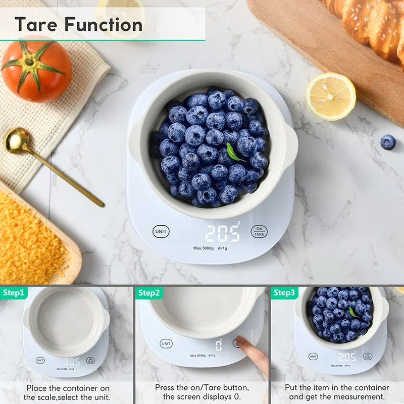 Innovative Smart Kitchen Food Nutrition Scale with APP 5kg Portable Digital Scale Electronic Measurement Scale