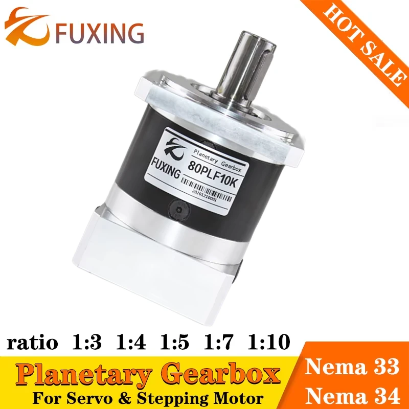 80PLF Ratio 3:1 5:1 10:1 20:1 40:1 Nema 33 34 Stepping Motor 80mm 750w 1kw Servo Motor Speed Reducer Precision Planetary Gearbox