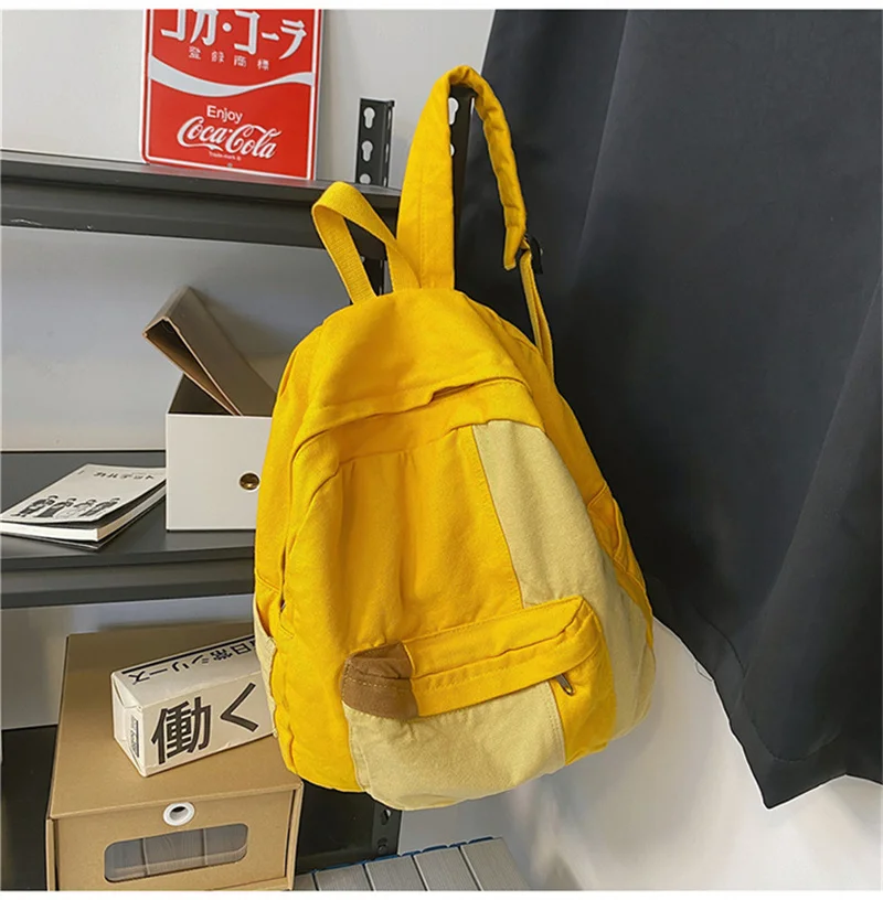 2023 Factory Price Vintage Style Women Denim Backpack Casual Travel Bags Patchwork Laptop School Bags Drop Shipping