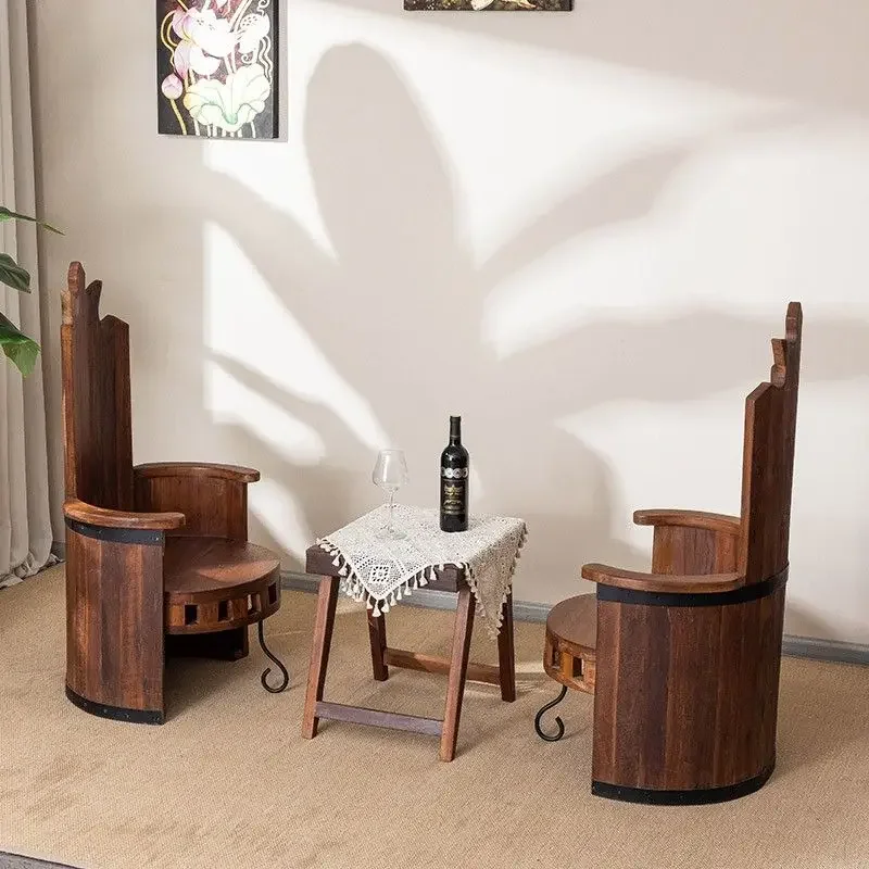 Thai household solid wood small apartment living room sofa combination coffee table side table