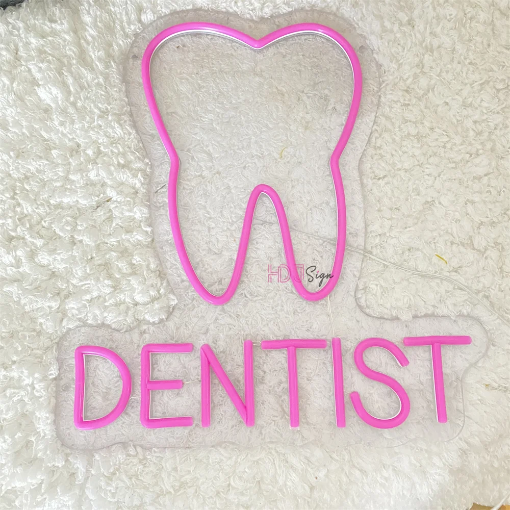 Enseigne au néon LED pour dentiste, veilleuses, enseigne USB, magasin de dents, bureau de dentiste, décoration de chambre, enseigne au néon