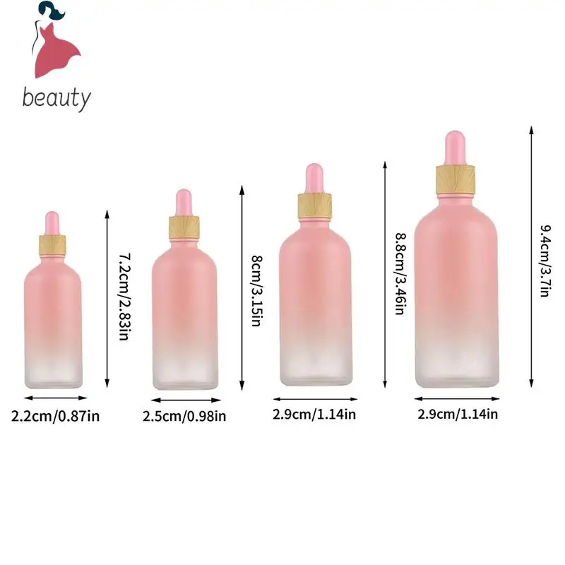 5ML-20ML reagente collirio flacone in vetro rosa flacone per Pipette liquido per aromaterapia flacone riutilizzabile per essenza cosmetica da viaggio