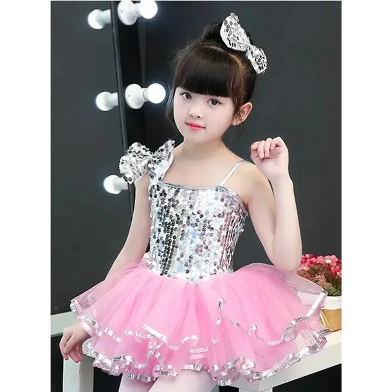 2025 12 2019 أزياء الفتيات الترتر عرض الشارع ملابس الاطفال الهيب هوب مرحلة الرقص الدعاوى فستان رقص الجاز ل g