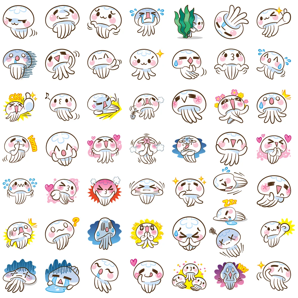 الكرتون Kawaii كلارا قناديل البحر ملصقات لطيف الجمالية الشارات لتقوم بها بنفسك محمول الأمتعة دراجة نارية الهاتف مقاوم للماء لعبة طفل البلاستيكية