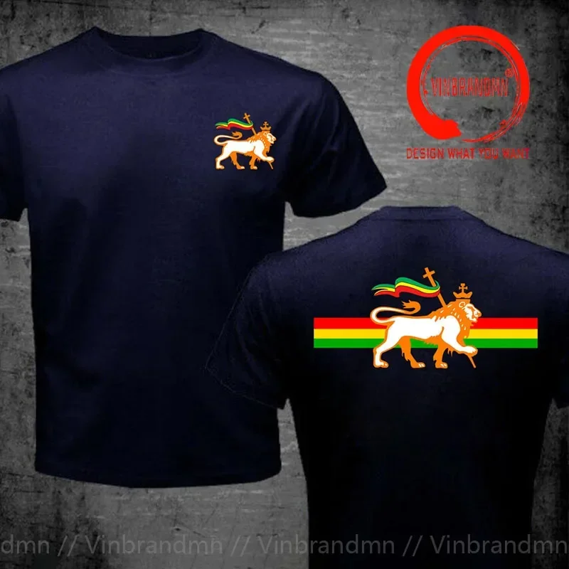 Vintage Rasta Lion Session T Shirt Men Retro Rastafari Lion T-shirt Jamaica Judah Lion King Tee Shirt Hip Hop Harajuku Clothing
