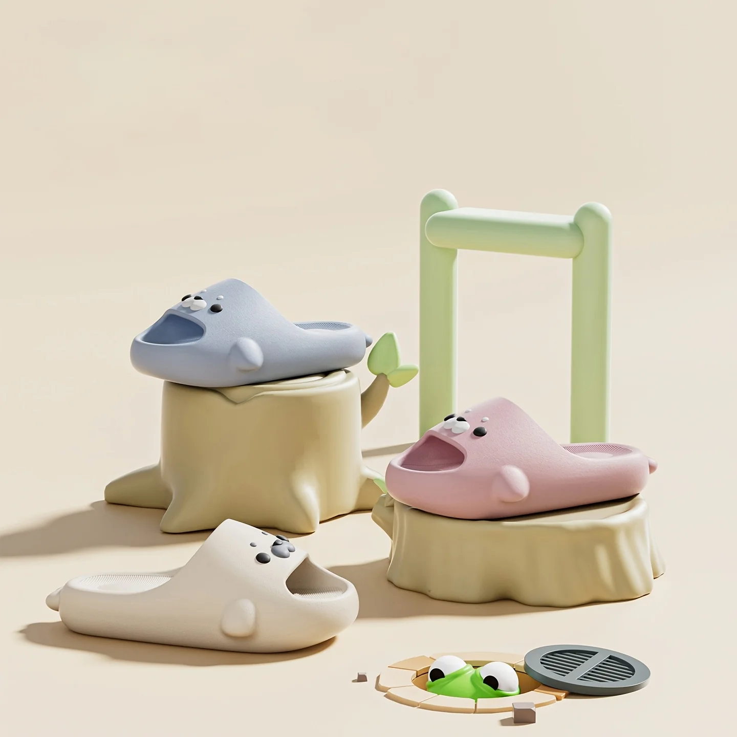 Cloud Seal Slipper Women Bear Cute Sandals Summer Flip Flops Beach Slides House Casual Room Home Shoes Kawai Flat Female Eva Men image 6