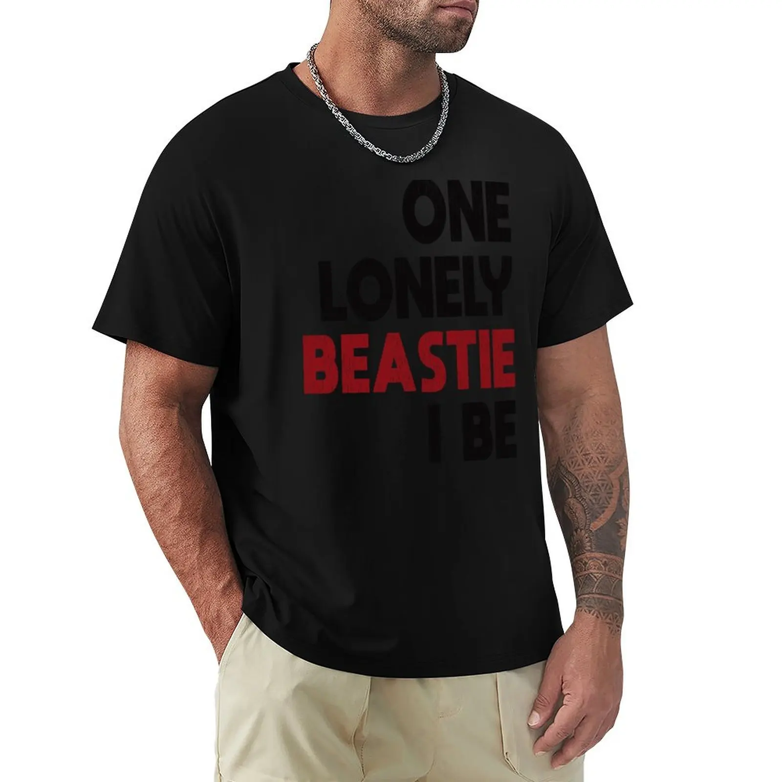 One lonely beastie I be. - Rap Lyrics T-Shirt Trendy Print Short Sleeve T-Shirt