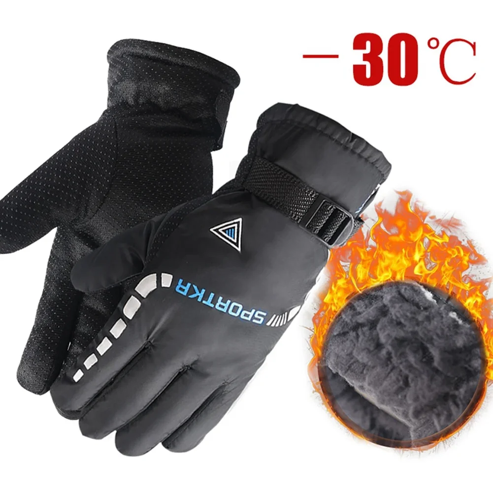 Women Men Skiing Gloves Outdoor Camping Waterproof Breathable Anti Slip Friction Polyester Gloves