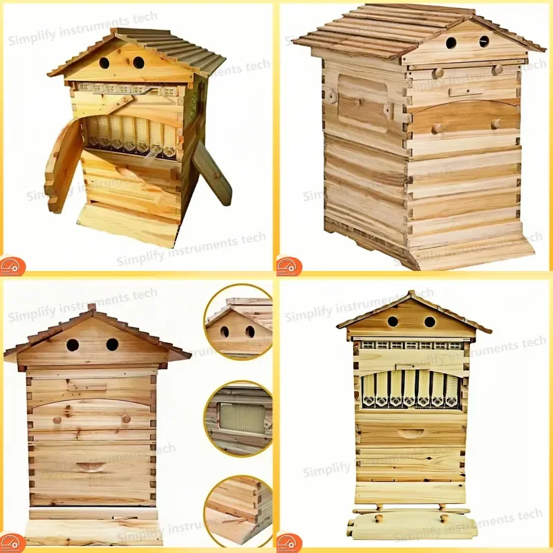 Automatic Flow Beehive System Wooden Beehive Equipment for Easy Honey Harvesting Pure Raw Honey Extraction Self Flowing Hive