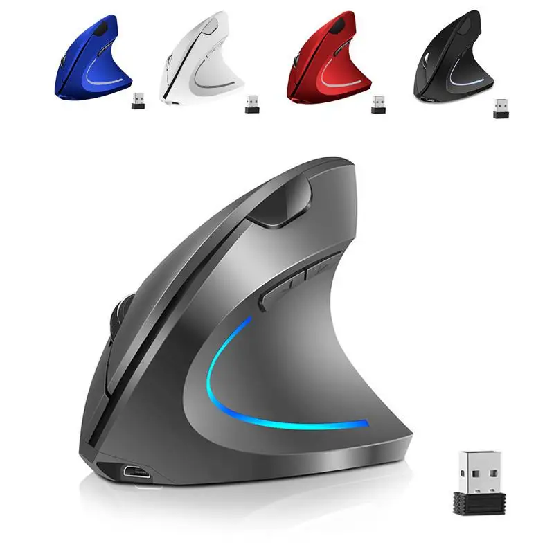 Ergonomic vertical wireless mouse, 2.4G, for game console, right or left hand, USB, laptop and PC