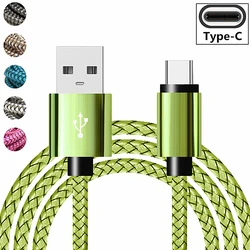 USB Type C Cable Nylon Braided 1M 2M 3M USB C Cable Data Sync Fast Charging USB C Cable For Samsung Huawei Android Mobile Phone