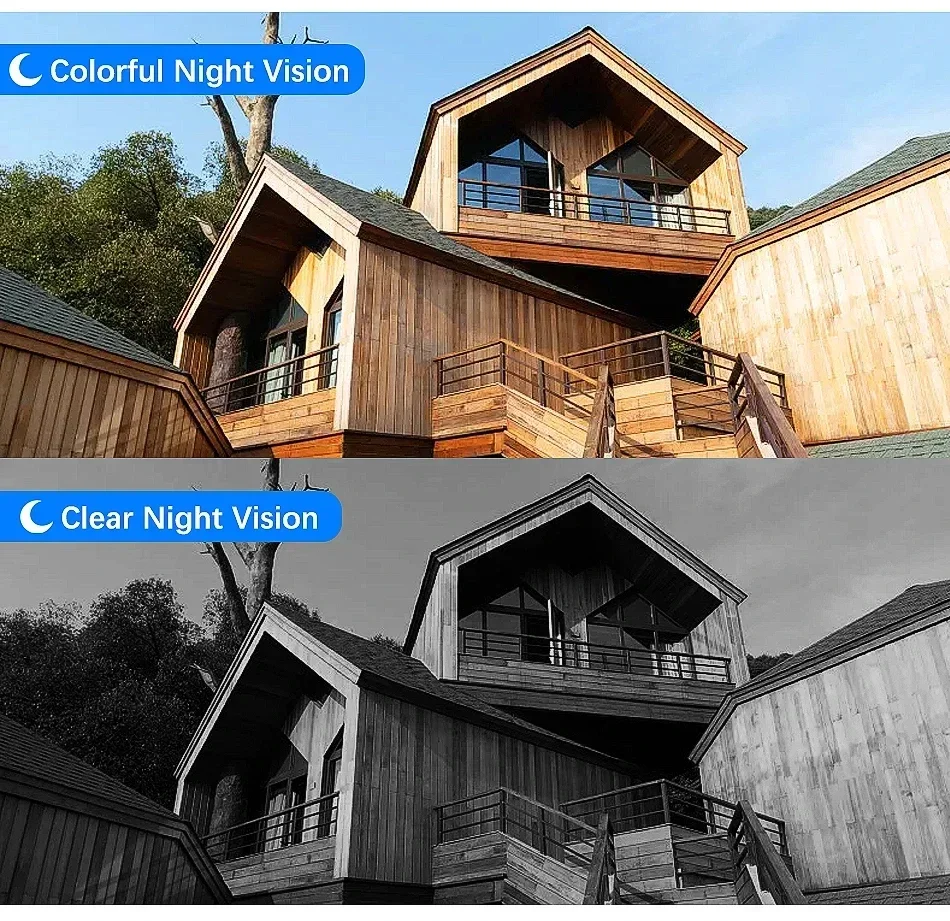 8MP 4K Dual Lens wide angle 180° Wifi IP Camera Ai Human Detect Outdoor 4MP Ultra Color Night Vision Surveillance Camera IPC360