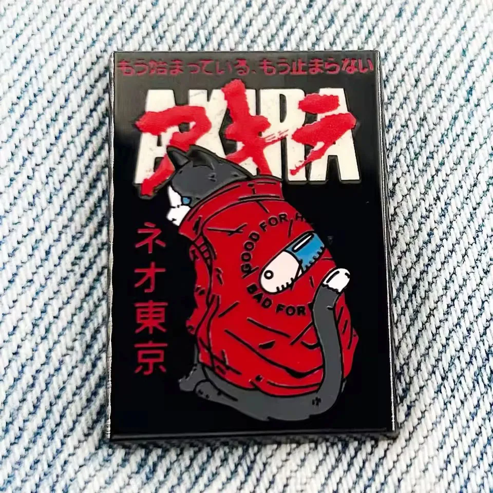 

Akira Cat Enamel Pin Action Suspense Movie Poster And Animal Mashup Badge Novelty Fun Decorative