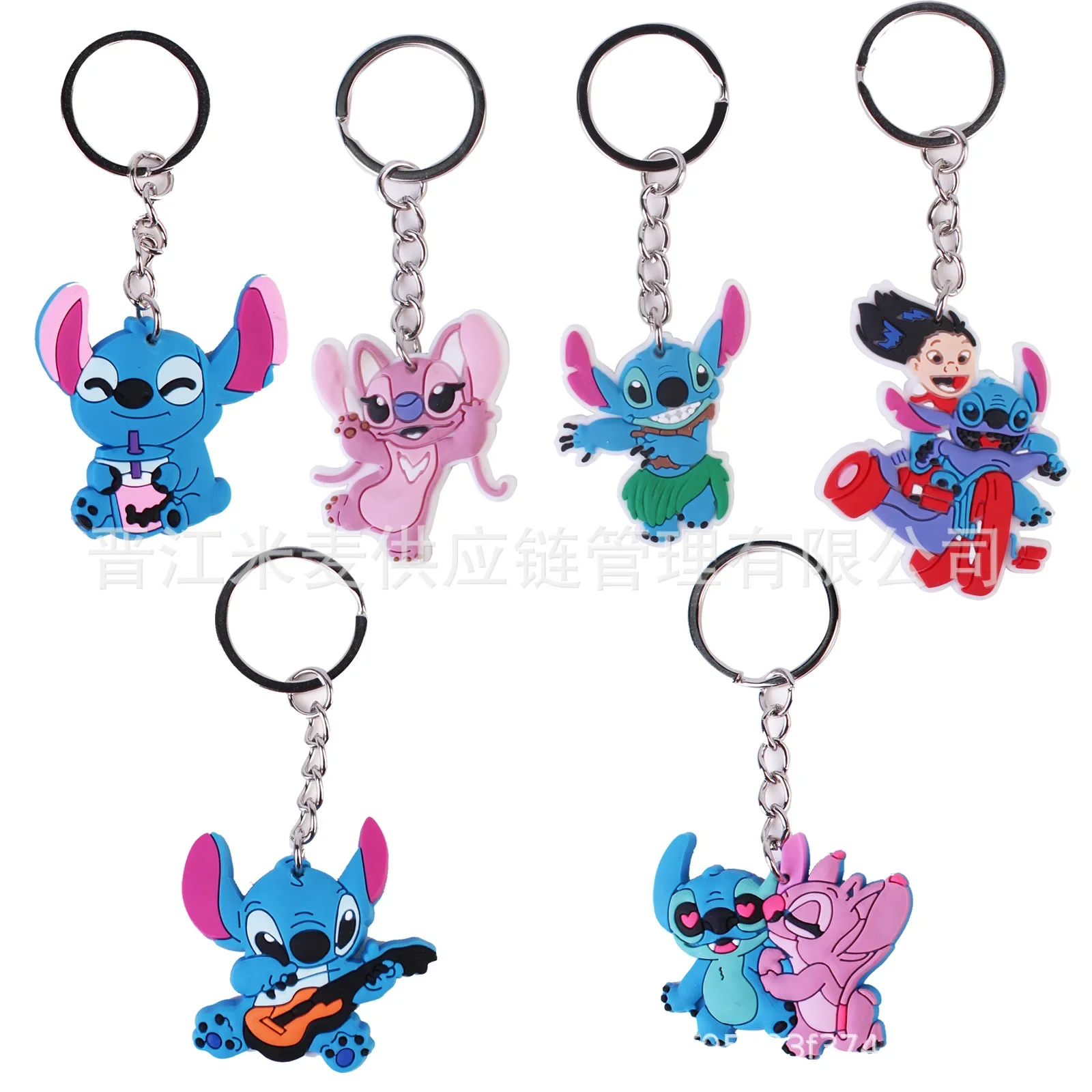 Disney Lilo & Stitch Anime Llavero Stitch Personaje de dibujos animados, Llavero de PVC, Colgante de mochila, Accesorios para niños, Regalos,