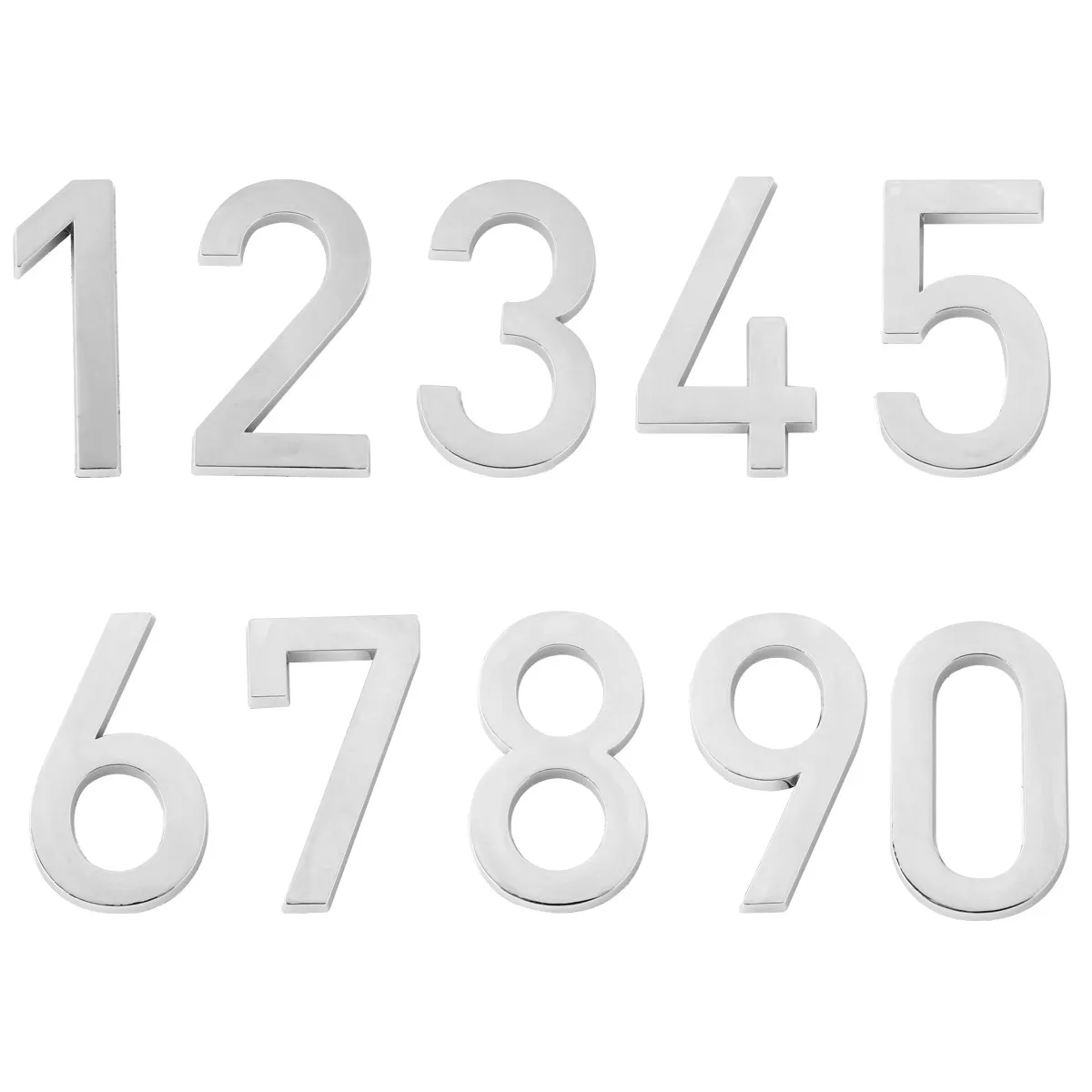 10Pcs Lightweight Bright Electroplated Number Plaques 0-9 Self Stick Door Signs for Indoor Room Identification Floor Numbering