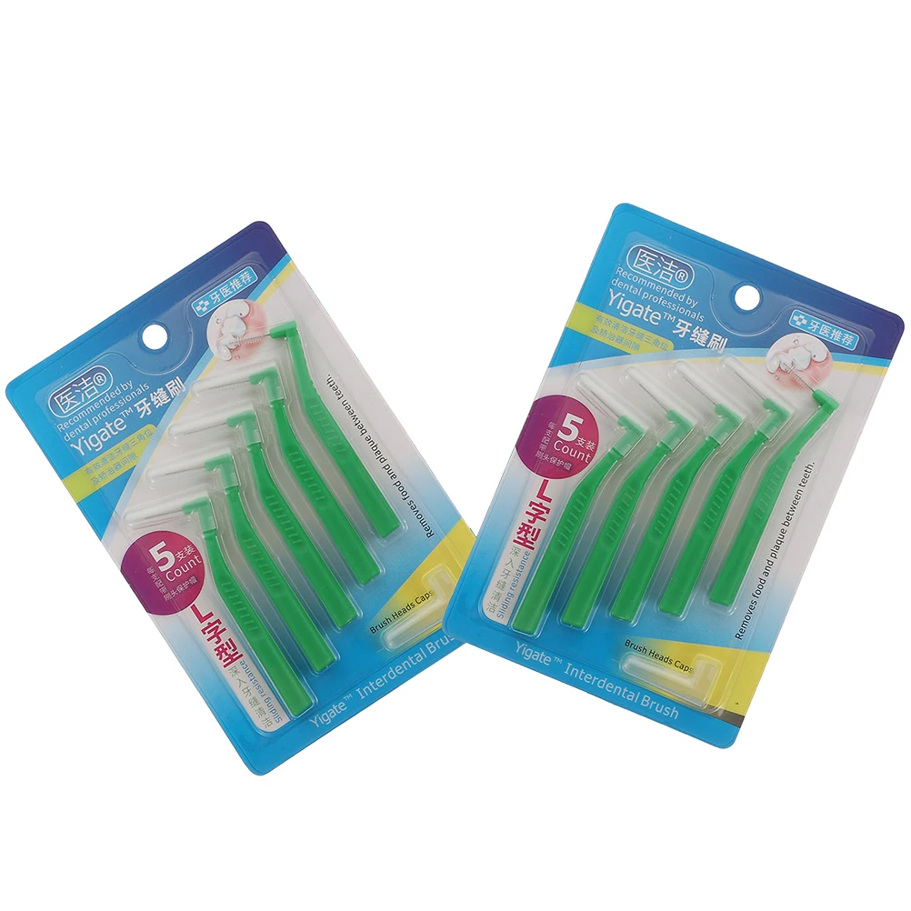 

10 Pcs Interdental Brushes Stainless Steel Wire Portable Floss Brushes L Shaped Tooth Gap Cleaner Household Dental Cleaning