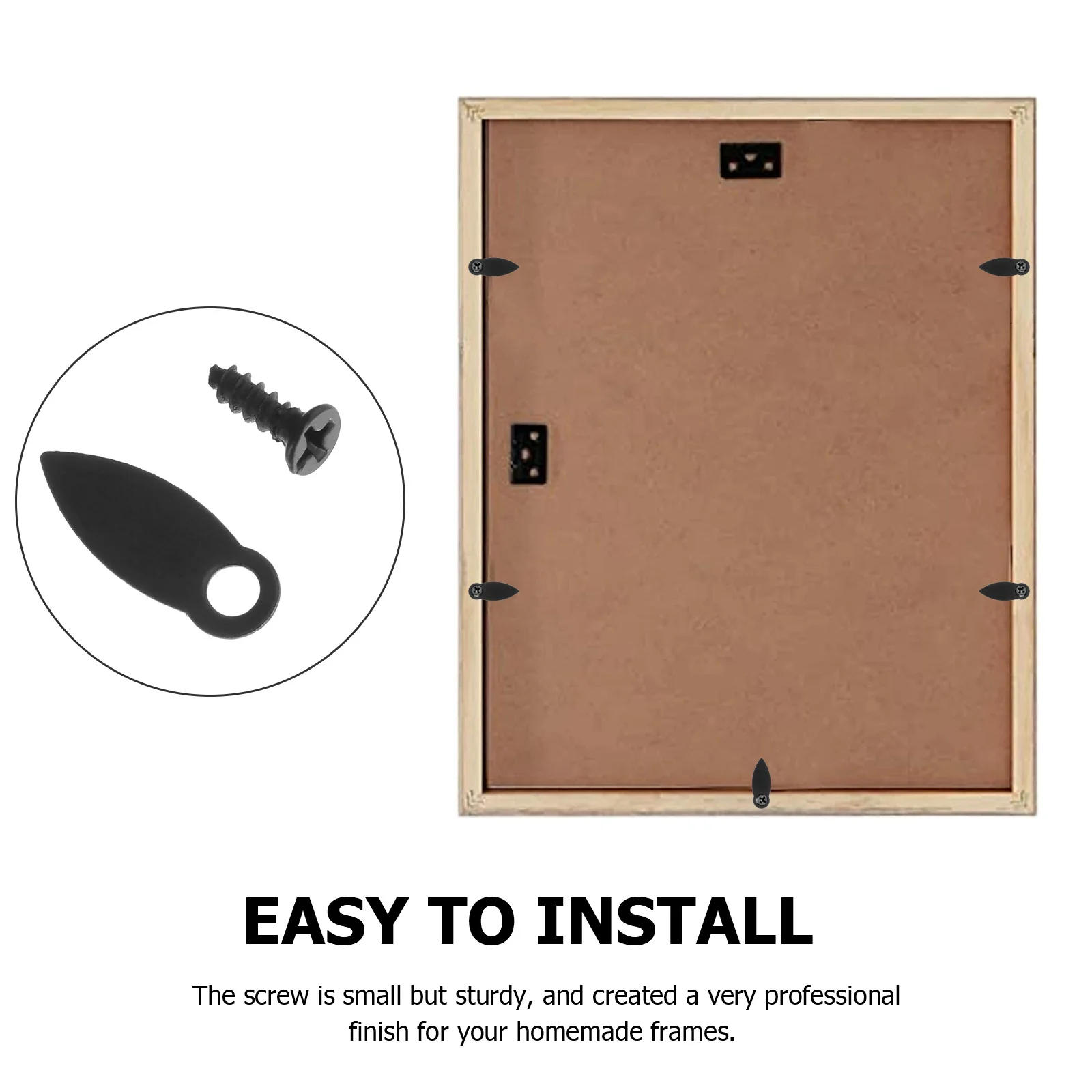 

200pcs Back For Hanging Hardware Picture Frames Picture Frame Wall Hanging Kit With Screws Nails Hangers Hardware Black