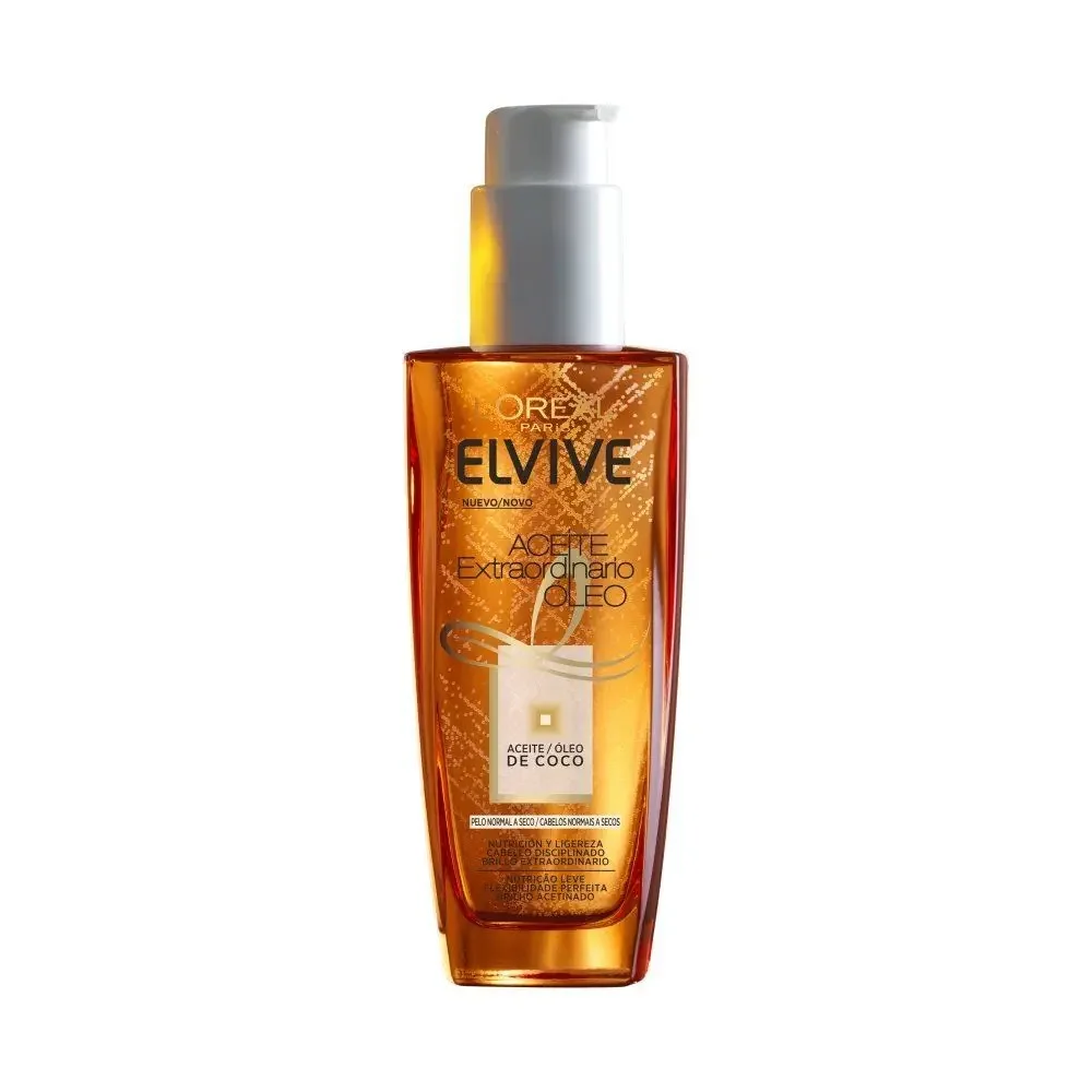 Elvive Aceite Extraordinario Coco 100 ml - Nutre, Hidrata y Brinda Brillo a tu Cabello - L'Oréal Paris