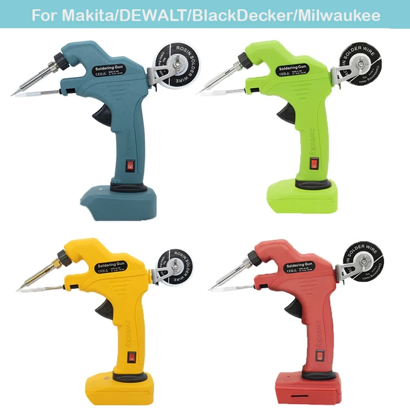 5 adet lehim ipuçları ile elektrikli havya otomatik olarak Makita için kalay kaynak tabancası güç aracı göndermek/Dewalt/Bosch 18V pil