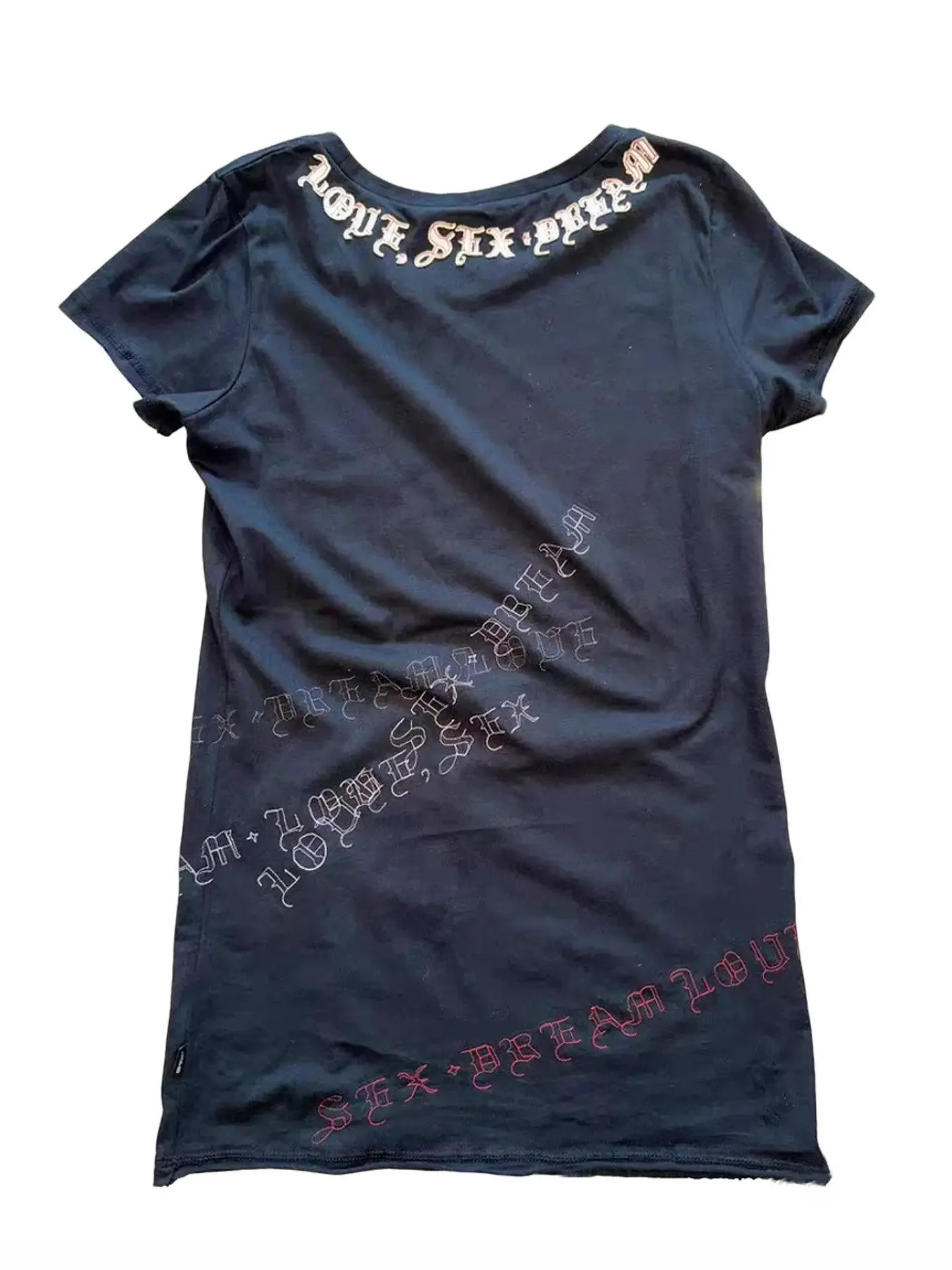 LGB Pioneer Visual Department Retro Font MAGIC Medium Ancient Style Embroidery Text Short Sleeve T-Shirt