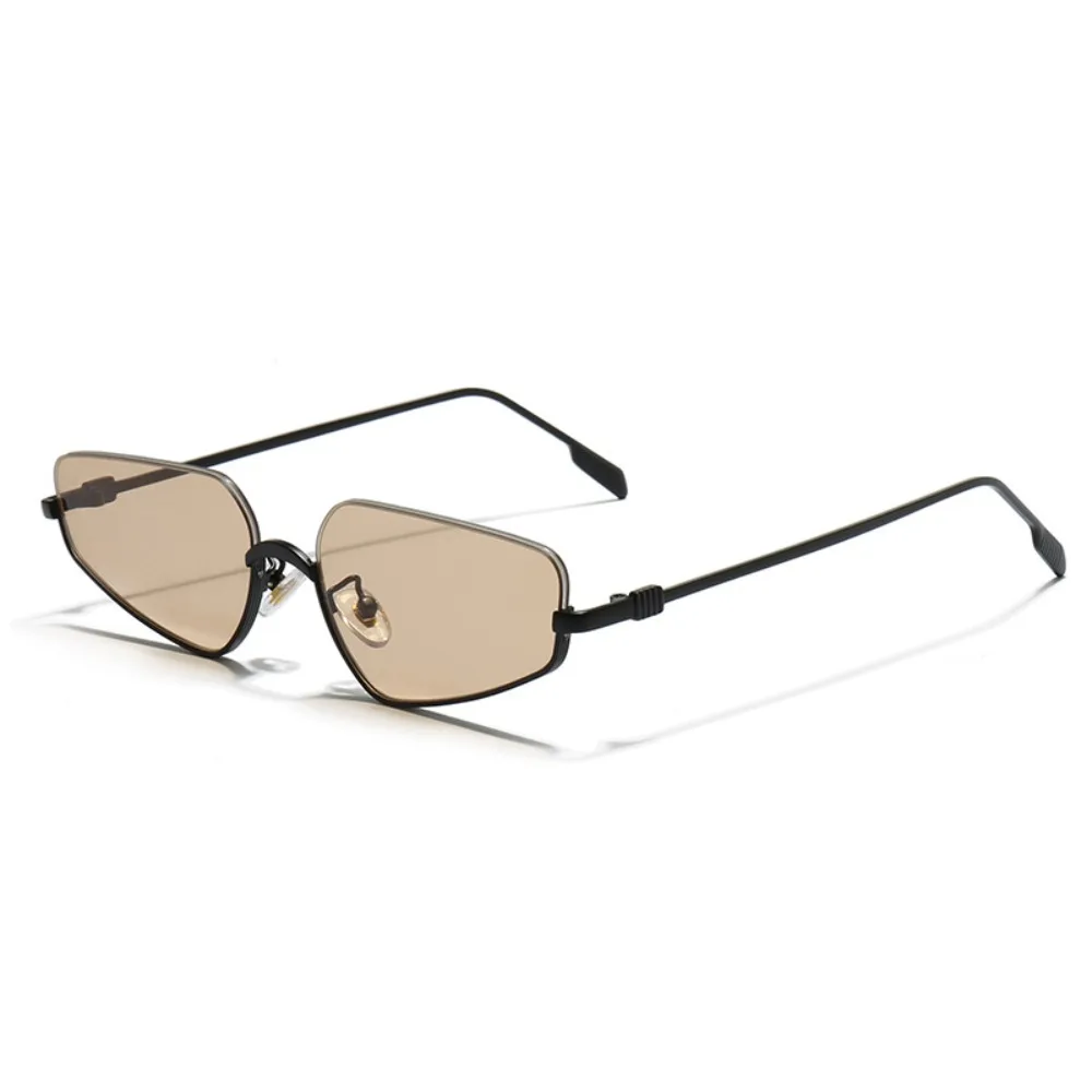 

Metal Frame Polygon Sunglasses UV400 Polygon Shape Semi-Rimless Sun Glasses Punk Style Ladies Classic Shades Outdoor Activities