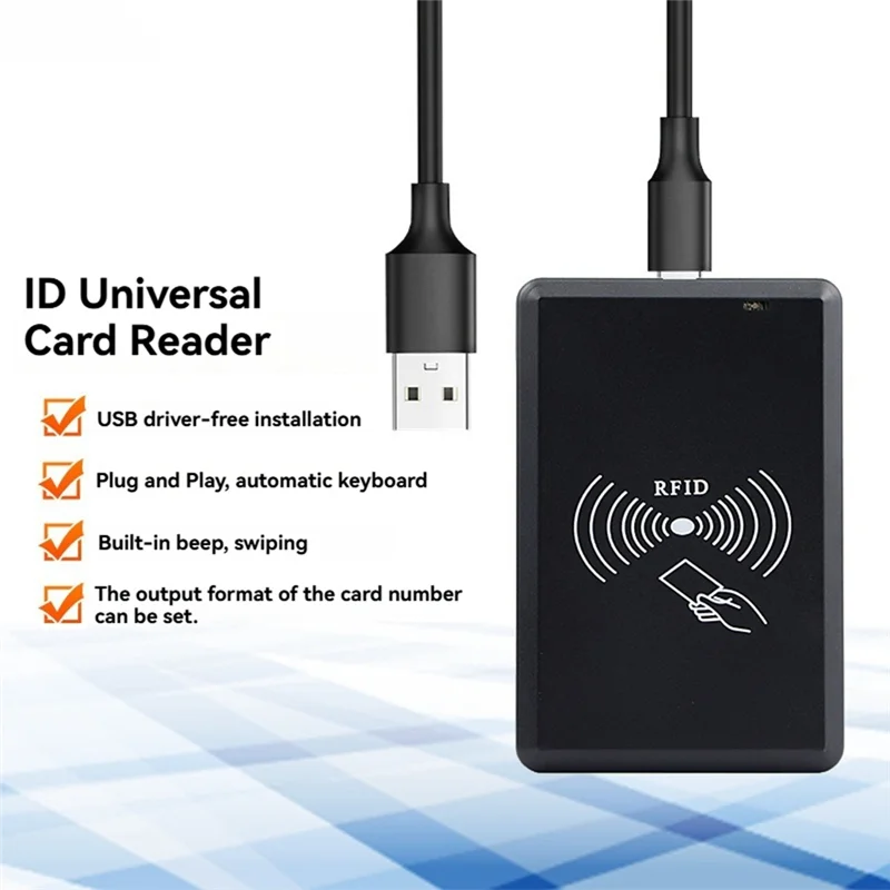 

B50C USB RFID-считыватель 125 кГц EM4100 TK4001 ID Бесконтактная чувствительность Устройство чтения смарт-карт Поддержка оконной системы
