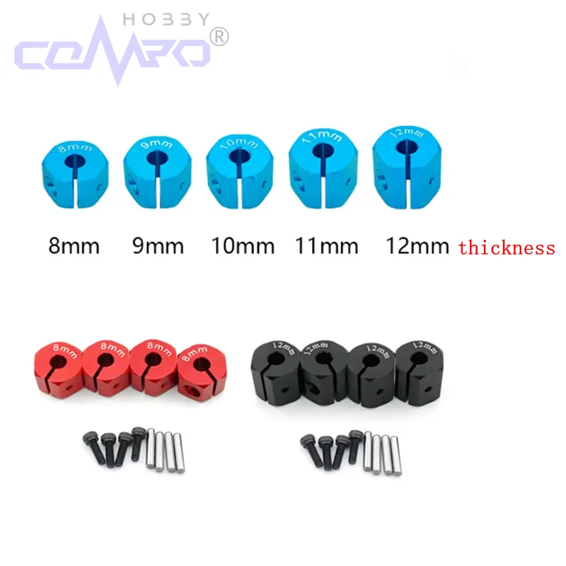 

4pcs 8/9/10/11/12MM Thickness Aluminum Wheel Hex Nut Drive Hubs for 1/10 RC Crawler Car Traxxas Tamiya Axial SCX10 RC4WD D90