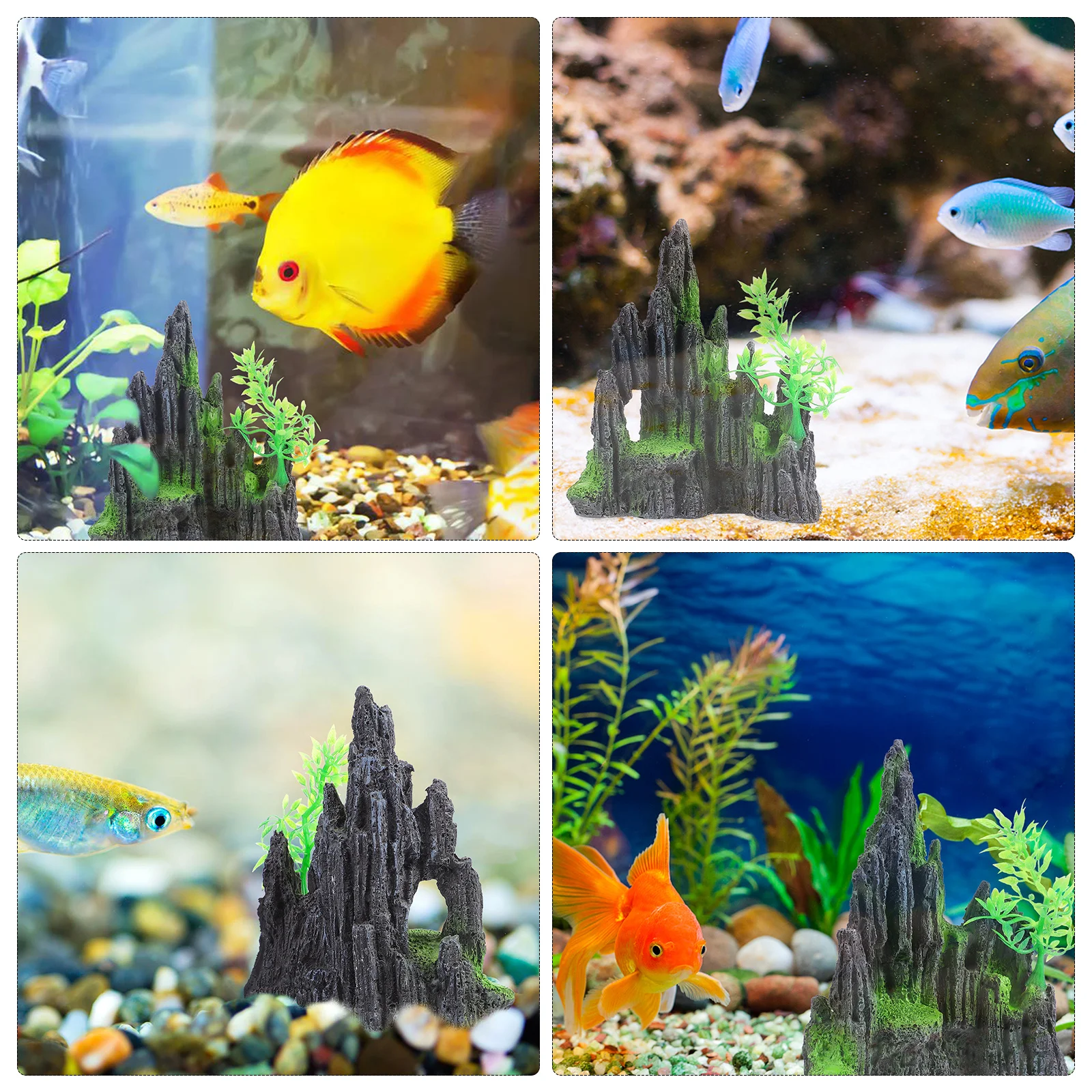 

1Pcs Fish Tank Rockery Stone Artificial Mountain Landscape Decor Natural Aquarium Ornament Underwater Stone Landscape Decor