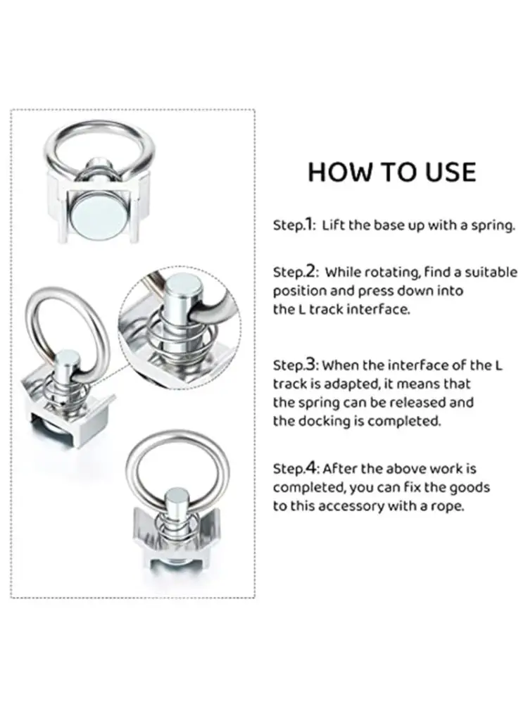 L-Track Airline Aluminium Single Stud Fitting Zurr anker Schnell haken – Detail 10