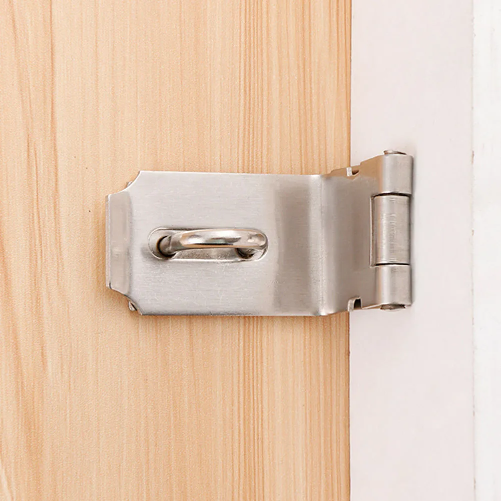 Gate Bolt Padlock Hasp Stainless Steel Heat Resistant Scratch Resistant Versatile Household Security Latch Door Clasp As Shown