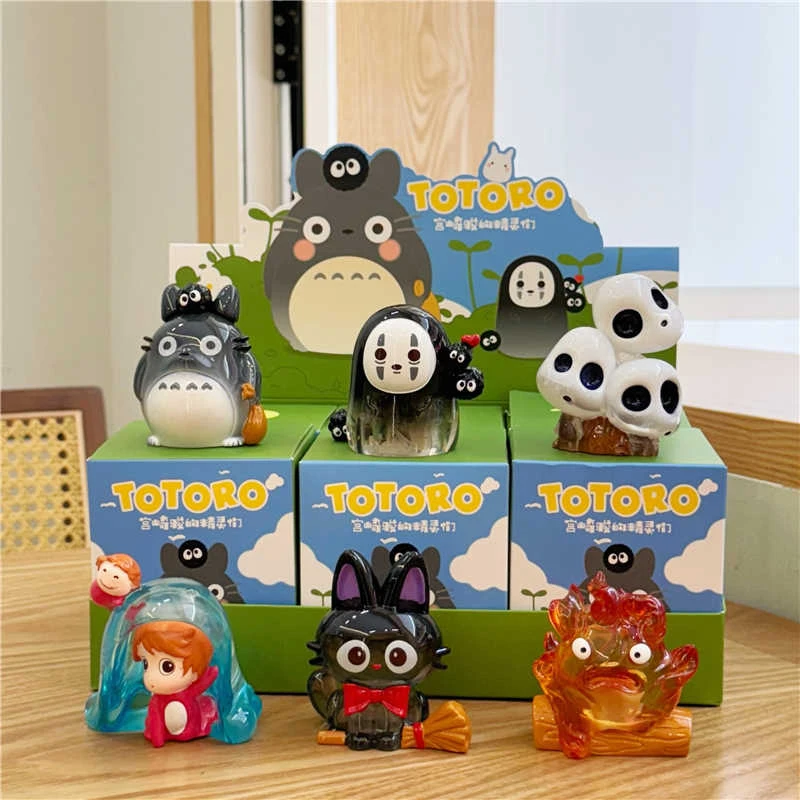 6Pcs/Set Hayao Miyazaki'S Elves Blind Box Anime No-Face Bedhead Night Light Cute Q-Version Desktop Ornament Children'S Gift