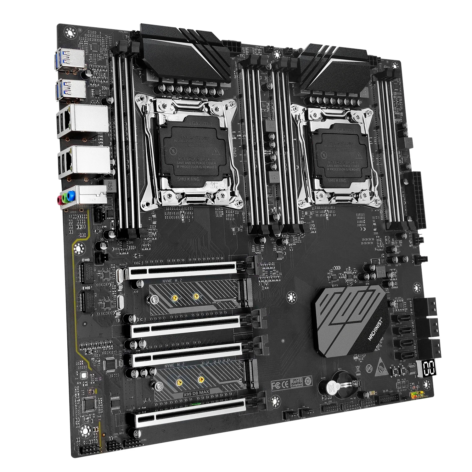 Imagem -05 - Max Motherboard Suporte Lga 20113 Cpu Dual Xeon 2690 2696 2683 v3 Processador v4 Memória Ddr4 Nvme M.2 E-atx Machinist-x99 d8