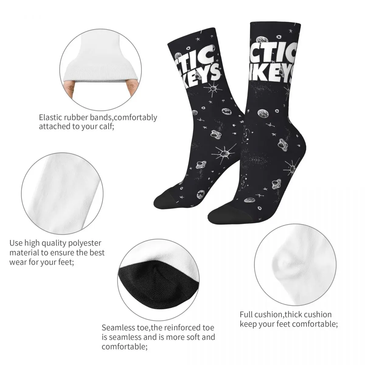 Funny Rock Music Album Band Soccer Socks Arctic Monkeys Polyester Crew Socks for Unisex Sweat Absorbing