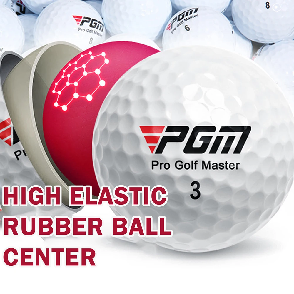 PGM 3-Layer White Golfs Competition Ball High Elastic Rubber Ball Cores Golfs Ball Indoor Outdoor Backyard Golf Ball Accessories